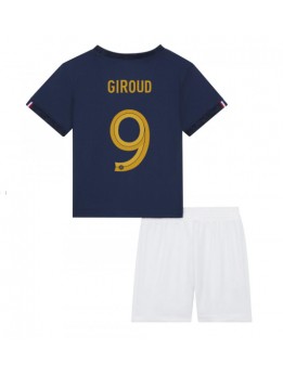 Frankrike Olivier Giroud #9 Replika Hemmakläder Barn VM 2022 Kortärmad (+ byxor)